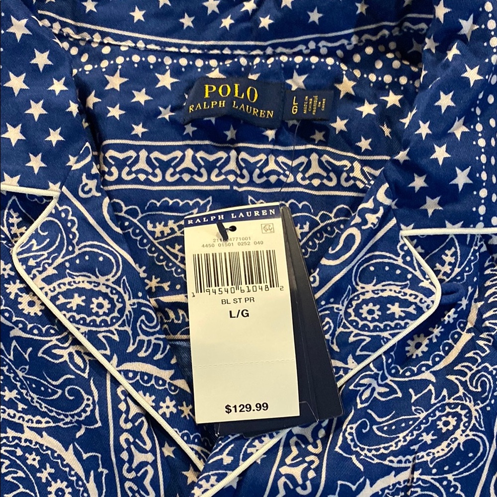 Polo Ralph Lauren Blue and White Button Down Shirt